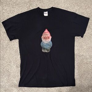 Black Tee with Gnome Graphic